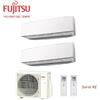 Fujitsu CLIMATIZZATORE CONDIZIONATORE FUJITSU DUAL SPLIT PARETE INVERTER SERIE KE WHITE 9000+12000 BTU con AOYG14KBTA2 9+12 -