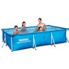 BESTWAY PISCINA FUORI TERRA CON TELAIO PORTANTE PISCINA ESTERNA DA GIARDINO IN PVC TRIPLICE STRATO RETTANGOLARE 300X201X66H CM 3X2 - 56404 STEEL PRO