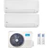 Midea CLIMATIZZATORE CONDIZIONATORE DUAL SPLIT INVERTER MIDEA ALL EASY PRO R-32 9000+9000 BTU CON M2OD-18HFN8-Q WI-FI INCLUSO-NEW