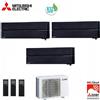 Mitsubishi Electric CLIMATIZZATORE CONDIZIONATORE MITSUBISHI ELECTRIC TRIAL SPLIT INVERTER MSZ-LN KIRIGAMINE STYLE ONICE NERO R-32 9000+9000+12000 con MXZ-3F68VF Wi-Fi NEW 9+9+12