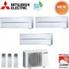 Mitsubishi Electric CLIMATIZZATORE CONDIZIONATORE MITSUBISHI ELECTRIC TRIAL SPLIT INVERTER MSZ-LN KIRIGAMINE STYLE BIANCO PERLA R-32 9000+9000+9000 con MXZ-3F54VF Wi-Fi NEW 9+9+9