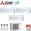 Mitsubishi Electric CLIMATIZZATORE CONDIZIONATORE MITSUBISHI ELECTRIC TRIAL SPLIT INVERTER MSZ-LN KIRIGAMINE STYLE BIANCO PERLA R-32 9000+12000+12000 con MXZ-3F54VF Wi-Fi NEW 9+12+12