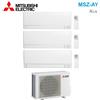 Mitsubishi Electric CLIMATIZZATORE CONDIZIONATORE MITSUBISHI ELECTRIC TRIAL SPLIT INVERTER LINEA PLUS SERIE MSZ-AY 9000+12000+18000 BTU CON MXZ-3F68VF WI-FI INTEGRATO R-32 9+12+18