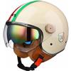 VVPEC Casco Moto 3/4 Casco Moto Aperto Casco Moto Mezzo Casco Omologato DOT/ECE con Doppia Visiera Casco Jet Vespa Stile Vintage Retrò Per Bambini Giovani Uomini Donne(Color:8,Size:M(57~58CM))