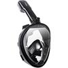 Flyboo Maschera da Snorkeling,Maschera Subacqueacon con Visuale Panoramica 180° Design Pieno Facciale e Compatibile con Videocamere Sportive Maschera per Immersioni per Adulti Bambini