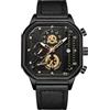 RORIOS Orologio Quarzo da Uomo Orologio da Polso Moda Quadrato Orologio Multifunzione Cronografo Orologio Luminosi Analogico Orologio Acciaio Inossidabile Oro A