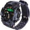 Rozhuhro Militare Orologio Sportivo Digitale Display Grande Orologio Da Polso 5ATM Impermeabile Con Sveglia Calendario Cronografo,Blue camouflage