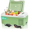 FOHERE Frigo Portatile con Compressore, 15L Mini Frigo e Congelatore per auto (-20 ℃ ~ 20 ℃) ​​con 12/24 V CC e 220-240 V CA per Auto, Camper, Camion, Furgone, Barca Per Campeggio, Viaggi, Verde