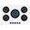 Electrolux Piano Cottura Gas EGG75372W Serie 600 Gas on Glass 75cm da Incasso, 5 Fuochi, Bruciatore Rapido, Bruciatore Wok, Precisa Regolazione della Fiamma, Sicurezza Sicurgas, 590x520cm, Bianco