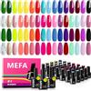 MEFA Smalto Semipermanente Unghie, 35PCS Kit Semipermanente Unghie con Base Coat e Glossy & Matt Top Coat, Smalto per Unghie in Gel UV LED Professionali Kit