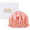 ZIMASILK Cuffia da donna in 100% seta di gelso, per la cura dei capelli, a doppio strato, per dormire, con elastico sulla testa (1 pezzo, corallo + avorio)