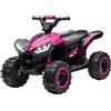 HOMCOM Quad per Bambini Elettrico 12V Ruote con Sospensioni 2 Velocità Rosa