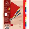 Exacompta 20 divisori PP 12 tacche numeriche 1-12 a colori A4 Maxi