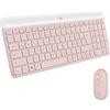 Logitech MK470 Slim Kit Tastiera e Mouse Wireless, Compatto, Silenzioso, Ricevitore USB a 2.4 GHz, Connettività Plug n' Play, Layout ‎Francese AZERTY, Rosa