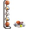 thirei 5 Strati Scaffale per Palloni, Rastrelliera Verticale per Palloni, per la Conservazione di Palloni da Basket, Palloni da Calcio, Palloni da Pallavolo, Espositore per Basket Multistrato, Nero