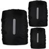 POPAPIE Copri Zaino per Pioggia 20-45L Copri Zaino Impermeabile Universale 3 Pacchi Copertura Impermeabile dello Zaino con Riflettente per,Bicycling,Campeggio,Viaggi,Arrampicata,Escursionismo,Nero
