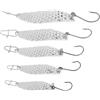 OriGlam 5pcs Lures da pesca in metallo BAITS Spinner Spinner, Lure da pesca in metallo duro Spinnerbait Spoon Paillettes Spoons Esca dure per la trota d'acqua dolce Salwater Salmon (argento)