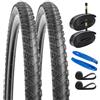 YunSCM 2-PCS 700C Route bicicletta pneumatici 700x40C(40-622) and 700C bicicletta camera d'aria Schrader Valve and Compatible with 700x38C 700x39C 700x40C 700x41C 700x42C (Y905)