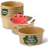 BIOZOYG 50 Pezzi Coppa gelato di cartone 100 ml marrone - coppette usa e getta senza plastica e riciclabile - coppette dessert bicchieri carta