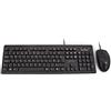 V7 CKU700IT Wired Keyboard-Mouse Set per mouse con tastiera, collegamento via cavo USB, lavabile, per PC, desktop, notebook, laptop (nero)
