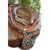 Generico ꧁ ✿ COLLARE ARCOBALENO COLORATO - COLLANA CON PENDENTE YOGA A MANO TONDO ✿ ꧂ Collare realizzato con nastri colorati e piccolo pendente