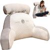 HunicandIU Cuscino per schienale con braccioli e cuscino cervicale rimovibile, cuscino da lettura per letto, cuscino da lettura, cuscino per libri con rivestimento lavabile, cuscino multifunzione per leggere e