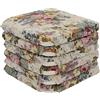 Casatessile Cuscino coprisedia Imbottito con Alette Aurora Fiori, Cuscino Sedia Cucina, Sfoderabile, Misura 38x38 cm. - Set 6 PCS