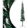 vidaXL Albero Natale Artificiale Sottile a metà Supporto Verde 180 cm