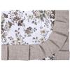SaRani Tovaglia per Tavolo, Copritavola in Tessuto Plastificato Impermeabile a Fantasia Floreale con Balza, Volant Tinta Unita (12 posti, Beige)