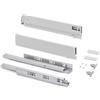 Emuca - Kit cassetto per cucina o bagno con regolazione 3D, altezza 83 mm, profondità 450 mm, 40 Kg, chiusura soft, pannelli no inclusi, Acciaio, bianco