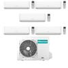 Hisense Climatizzatore Hi Comfort Penta Split 9+9+9+9+12 con 5AMW125U4RTA Inverter Wi-Fi R-32 Classe A++ ,