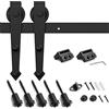 Willonin Binario per Porta Scorrevole Kit Binario Scorrevole Esterno Muro Completo Accessori per Porte Scorrevoli Singole (183 cm/gancio dritto)