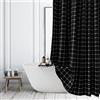 ggaimwf Tenda doccia bohemien tessuto con texture lino tenda per bagno con nappe Resistente all'acqua lavabile tenda doccia stile bohemien country con ganci 180 x 210 cm Nero