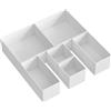 SONGMICS Divisore per Cassetti, Organizzatore per Armadio, Set di 6, Scatole di Stoccaggio Pieghevoli in TNT, per Calze, Biancherie, Reggiseni, Cravatte, Sciarpe, Bianco Nuvola RDZ006W01