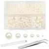 TOAOB THE ONE AND ONLY BABY TOAOB 5000 Pezzi Mezze Perle Semicircolari Beige Cabochon Piatta Perline ABS per Decorazioni Scrapbooking Nail Art Fai da Te Artigianato Bigiotteria 2mm 3mm 4mm 5mm 6mm 8mm