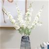 NatureMan 5 fiori artificiali Delphinium Ajacis, 86 cm di lunghezza, stelo finto di larkspur in seta, fiore per tavolo, cucina, casa, giardino, festa, matrimonio, decorazione (bianco)