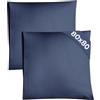 CGK Unlimited Federa 80x80 Blu marino - Set da 2 - Federe in Microfibra di Alta Qualità - Morbide, Confortevoli e Lavabili in Lavatrice - Federa 80x80 per Cuscini, Set 2 Federe Blu marino - OEKO-TEX Certificato
