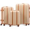 FERGÉ set di 3 valigie viaggio MILANO - bagaglio rigido dure leggera 3 pezzi valigetta 4 ruote beige