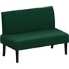 Yaheetech Divano da Salotto Moderno Divanetto a 2 Posti Senza Braccioli Sedia a Coste con Gambe in Legno per Soggiorno Ufficio 109,5 × 62 × 84,5 cm Verde