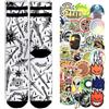 American Socks calzini Signature series calzettini sport colorati disegnati tubolari basket Skate ORIGINALE 1 paio + pack 10 stickers casuali (IT, Testo, M, Regular, Regular, Dopamine + stick)