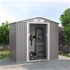 Soana Garden Shed Box in lamiera zincata grigio casetta giardino attrezzi Chalet 213x127x195cm