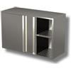 PENSILE INOX CHIUSO CON ANTE SCORREVOLI E 1 RIPIANO FORATO 70X40X65