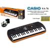 Casio SA 76 (sa77 sa78) TASTIERA ARANCIONE SA76 44 Tasti + ALIMENTATORE e 6 PILE