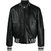 Versace Jeans Couture Versace Jeans Couture Giacca Bomber nera in pelle. Due tasche nella parte anteriore con chiusura bottone a pressione. Bomber con logo in maglia a intarsio. Chiusura bomber nella