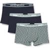 Emporio Armani Stretch Cotton Core Logoband 3-Pack Trunk, Boxer Uomo, Nero (Black-Pr.Black-Black), M