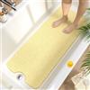 HITSLAM Tappetino Vasca Antiscivolo da Bagno 100x40cm, Extra lungo Tappetino Doccia Antiscivolo, PVC Morbido Loofah Tappetino Bagno, Asciugatura Rapida Tappeto Vasca, Senza Ventosa, Beige