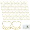 Doafoce 50 Pezzi Segnaposto a Forma di Cuore Segnaposto in Metallo Mini Segnaposto Porta Portafoto Segnaposto Segnaposto Matrimonio in Metallo per feste, matrimoni, ristoranti (oro)