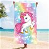 Philoctes Telo Mare Unicorno, 75 x 150 cm Asciugamano Microfibra, Asciugamano da Bagno Arcobaleno Bambino Adulto, Regalo Compleanno Natale Ragazzi Ragazze