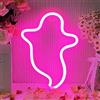 YUEYYNS Luci al Neon a LED,Insegna al Neon Fantasma Alimentazione a batteria o USB Per la Decorazione Della Festa di Natale del Bar Della Sala Giochi Della Camera da Letto