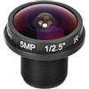 Grcfumo Obiettivo CCTV per fotocamera da 5 MP, obiettivo Fisheye in metallo, obiettivo Fisheye nero con 180 gradi per telecamere CCTV